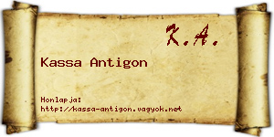 Kassa Antigon névjegykártya